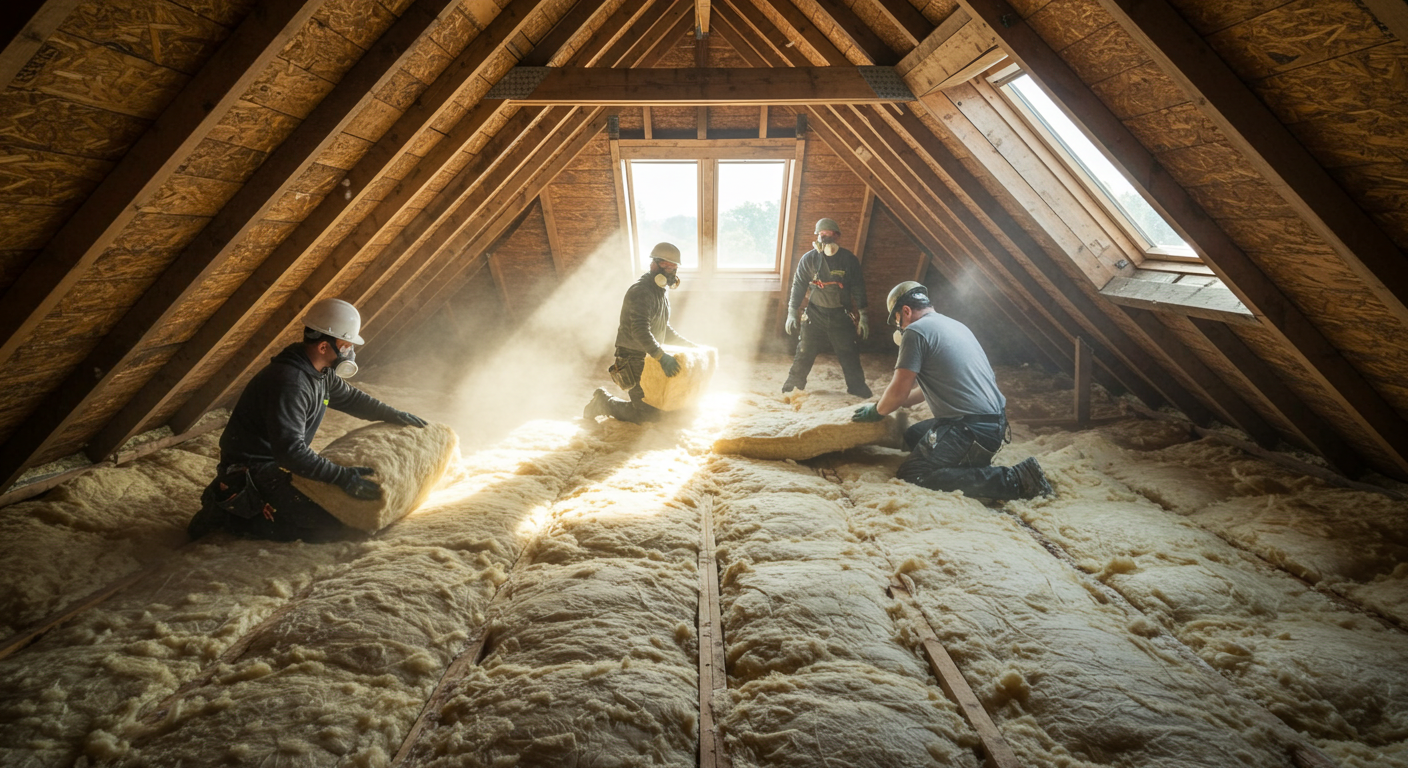 Professional attic insulation installation